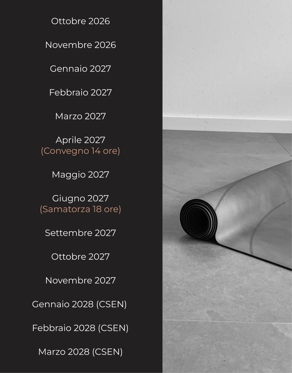 Manifesto — calendario della formazione